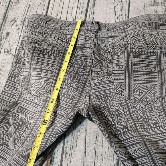 Free‎ People Womens Skinny Jeans Size 32 Gray Black Tribal Skinny Leg Aztec - Picture 8 of 9